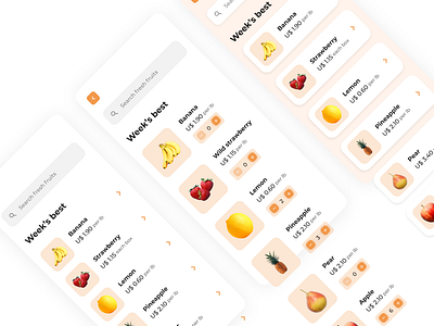 Fruitnutri - UI list components fruit mobile mobile ui nutrition ui ui design