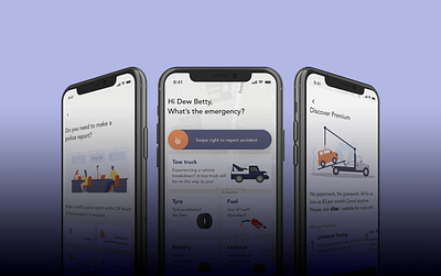 🚗 Towing App accident app car emergency figma homepage iphone police report tow towing