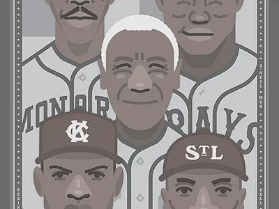 Negro Leagues commemorative poster american history baseball black history character design heroes history illustration poster sports