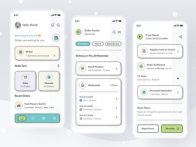 Procurement Order App app card clean design ios management mobile order orders procurement profile sell suppliers system ui