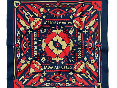 NDLON Bandana apparel bandana community design hispano illustration immigrant laborer latino mexican ndlon screen printing