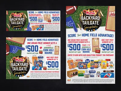 Backyard Tailgate Sweepstakes cornhole design food football fresh graphic design grocery illustration johnsonville logo pepsi retail sports sweepstakes tailgate tailgating