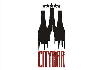 City bar and bootle logo bar bootle city club coofe drink grunge hangout illustartion logo luxury man retro sign vector vintage wine woman