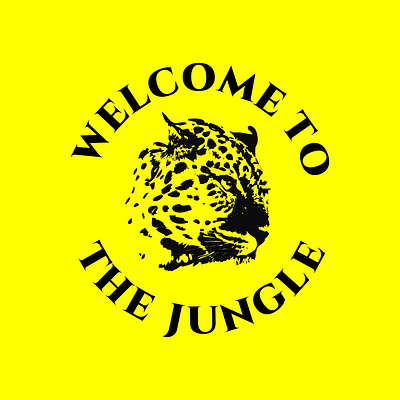 Logo welcome to the jungle branding design draw logo text tipography vector