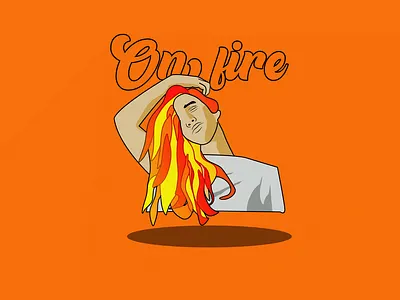 On fire creative creativo design draw graphic design illustration tipography vector