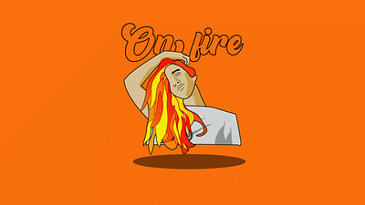 On fire creative creativo design draw graphic design illustration tipography vector