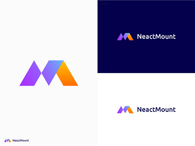 M+N Lattermark Logo - M+N Modern Logo brand identity branding colorful logo coloring flat logo graphic design letter letter logo logo minimalist logo modern logo tech logo technology ui ux web