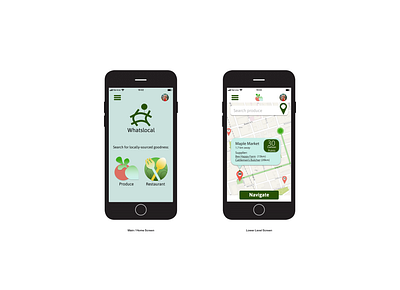 Whatslocal app branding farm food fresh local food locate map mobile natural