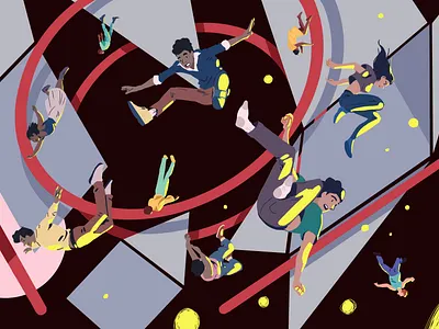 Falling Through color colors design design art drawing falling fun happy illustration illustrator style