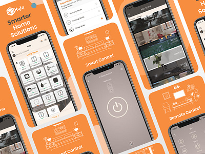 Smart Home App Apple Store Screenshots UI Design branding design graphic design ui ux
