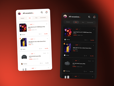 Deals & Discounts 🔥 community app app application dark mode dark ui deal design discount figma mobile mobile app ui ui design