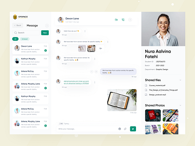 Edutech Dashboard I Ofspace academy app clean ui courses dashboard education edutech eeducation learning app message messaging minimal design online classes online learning ui design uiux user interface ux design