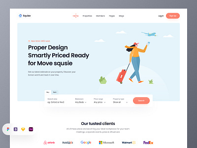 Squise Property Website. app design besnik home rent home rent landingpage landing page product design property property landingpage property website real estate real estate landingpage uiux design uiux design agency web design website design