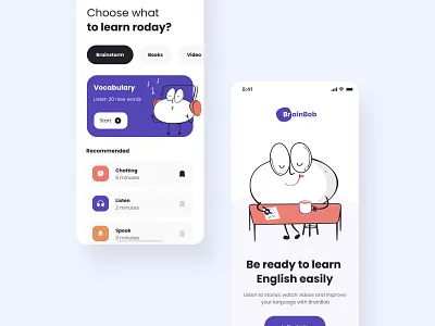 The Brainbob mobile app android app appdesign application design design app illustration ios mobile mobile app design screens ui ux
