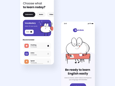 The Brainbob mobile app android app appdesign application design design app illustration ios mobile mobile app design screens ui ux