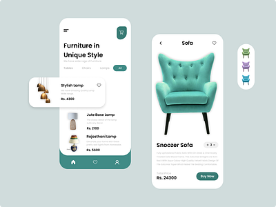 Furniture App. branding design flat illustration logo minimal typography ui ux vector