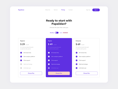 Pricing Page Exploration clean dailyui design landingpage minimal price pricing pricing table web