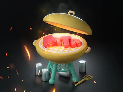 Data BBQ 3d 3d art barbeque bbq beef cinema4d cook dark data dust fire grill hot octane outdoor particular party smoke steak summer