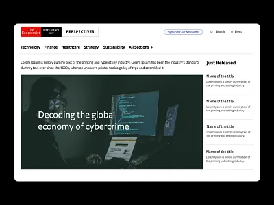 EIU PERSPECTIVES Category Page 1/6 clean design desktop events ui ux ux design