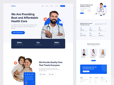 Mediku - Medical Landing Page animation clean clinic design doctors health healthcare landing landing page medical ui ux web design