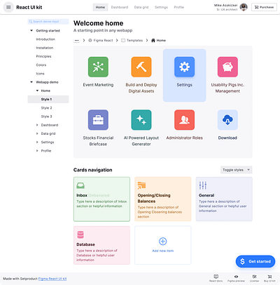 Figma React system — 2 in 1 UI kit to design & code app dashboard design figma material react templates ui ui kit