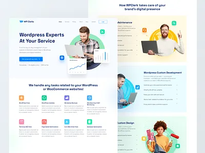 WordPress maintenance agency Homepage agency design homepage interface landing page maintenance service support ui website wordpress