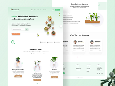 Planting Landing Page animation app branding clean design designer figma illustration illustrator landing page logo planting simple typography ui uiux ux vector web website