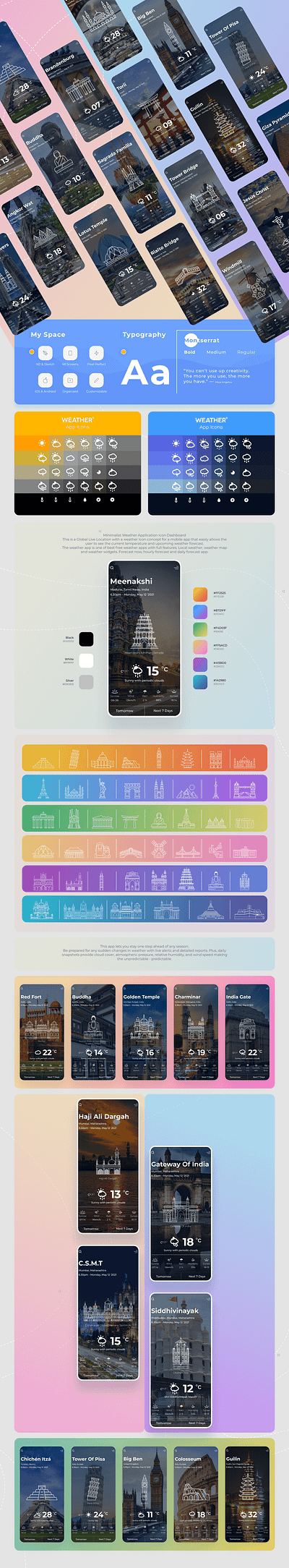 Minimalist Weather Icon art creative design digital illustration ui