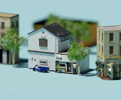 Shopfront | SEPTEM Cafe 石藤咖啡 3d architecture building space voxel