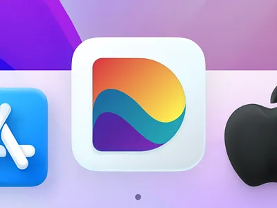 Dive – Where remote teams m̶e̶e̶t̶ bond: Mac OS Dock Icon app icon beach bond branding d letter dive dock icon identity logo mac icon meeting muzli socialize startup vector vibes