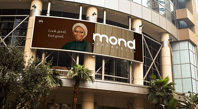 Mond Apparels Billboard apparel beauty billboard branding brown clothing design graphic design icon illustrator logo mockup photoshop presentation vector