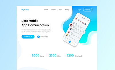My Chat Landing Page chat chatting landing page message ui web design website