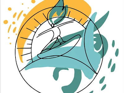 Serf man in a circle graphic design icon illustration lesure logo ocean sea serf serfing sport summer summer illustration vector