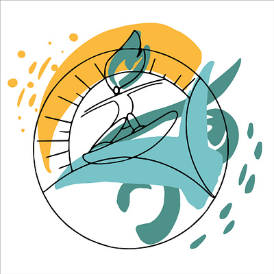 Serf man in a circle graphic design icon illustration lesure logo ocean sea serf serfing sport summer summer illustration vector