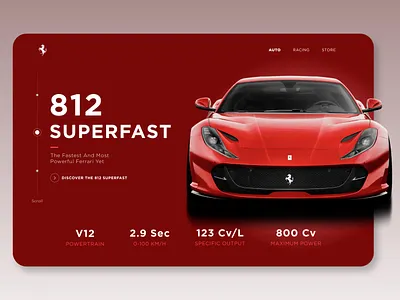 812 Ferrari Concept design ui userinterface ux web