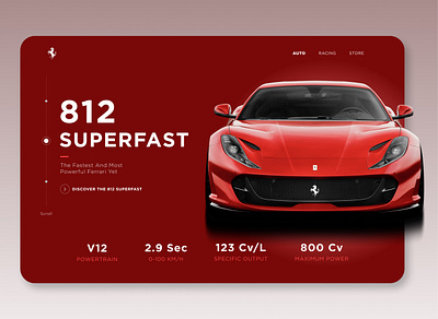 812 Ferrari Concept design ui userinterface ux web