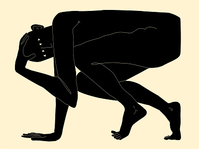 Invisible box abstract box composition emotional figure figure illustration illustration invisible laconic lines minimal poster stuck