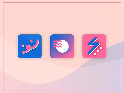 APP ICON - PINK N BLUE blue branding dailyui design graphic design illustration logo minimal pink style ui vector