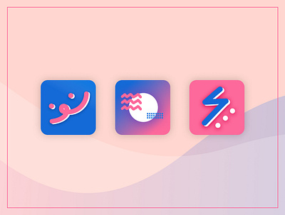 APP ICON - PINK N BLUE blue branding dailyui design graphic design illustration logo minimal pink style ui vector