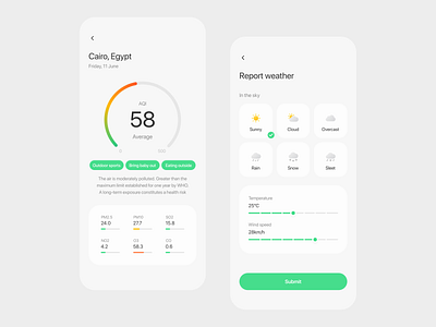 Weather Forecast App | AQI & Report weather page air quality index app aqi forecast ios report weather ux weather