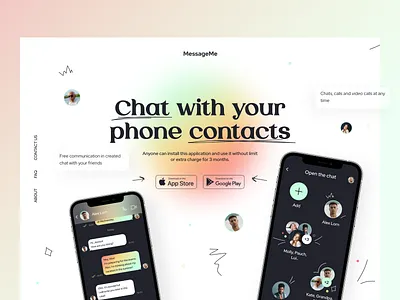 MessageMe - Landing Page app application b2b b2c concept figma interface ios messenger mobile product tools typography ui ux visual web