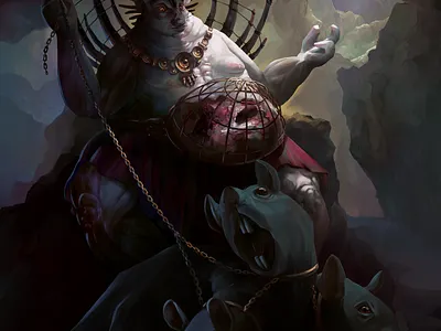 Rat King book character cover dungeon horror illustration king monster rat rpg