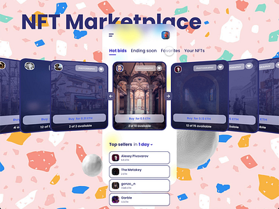 NFT Marketplace App adobe xd app bid buy nft clean creator crypto cryptocurrency marketplace minimal mobile app mobile design product design tokens ux xd