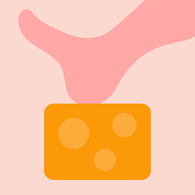 Cheese 2d art bold colour flat illustration minimal