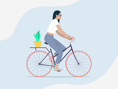 Bike adobe after effects animation2d bike duik freedom illustration motion motion design motion graphics sunshine woman