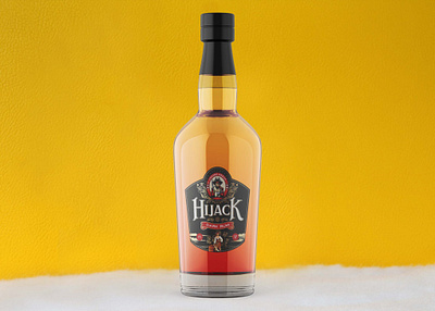 HIJACK LIGHT RUM BOTTLE MOCKUP 3d animation branding graphic design latest logo motion graphics new psd psd mockup