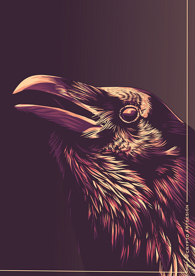 raven popart potrait animal design graphic design popart vector