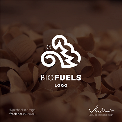 Biofuel - wood chips logo conctpt brand brandbook branding design double meaning eco forest logo minimal minimalism naturale spruce steam tree trees two meanings wood wood chips