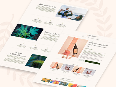 Pure Autumn CBD Shop Page Design cannabis cannabis business cannabis design cbd cbd oil cbd website dropship dropshipping ecommerce ecommerce design hemp hemp oil ui ux webdesign website