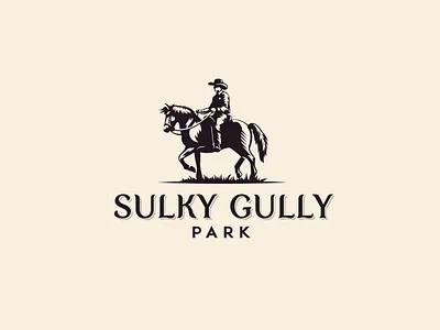 Sulky Gully Park branding cowboy design graphic design horse illustrator logo logo design park ride rider vector